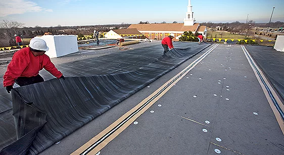 EPDM rubber flat roof membrane