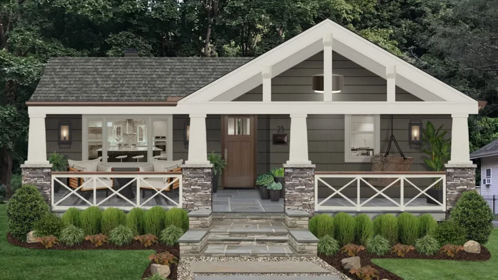 Porch with Craftsman Decor Items