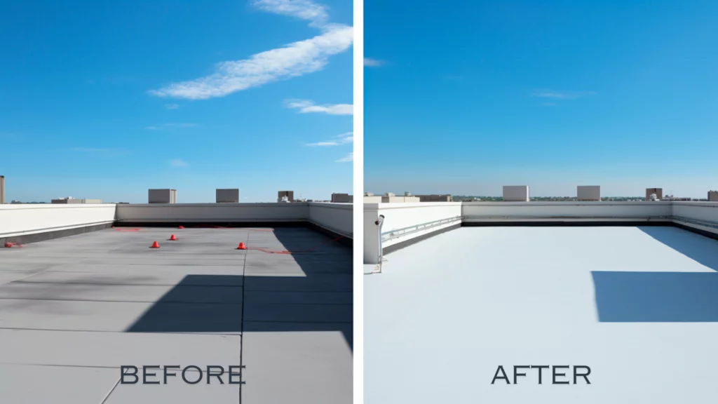Before and After TPO Roofing