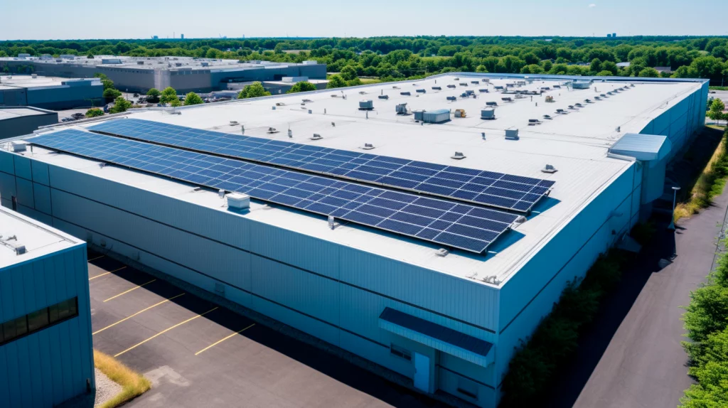 commercial pvc roof with solar panels