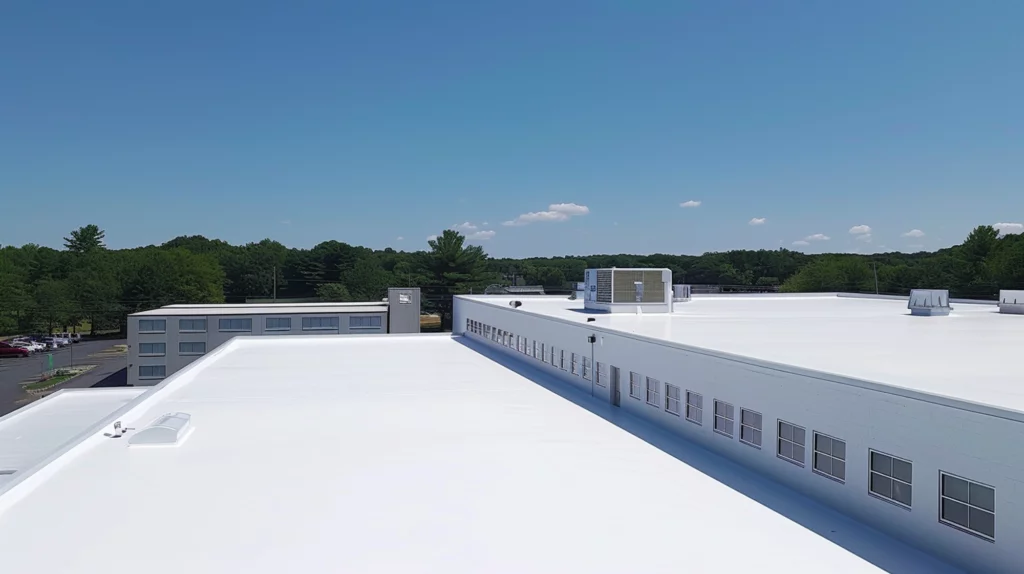 Commercial flat roofing systems in Massachusetts