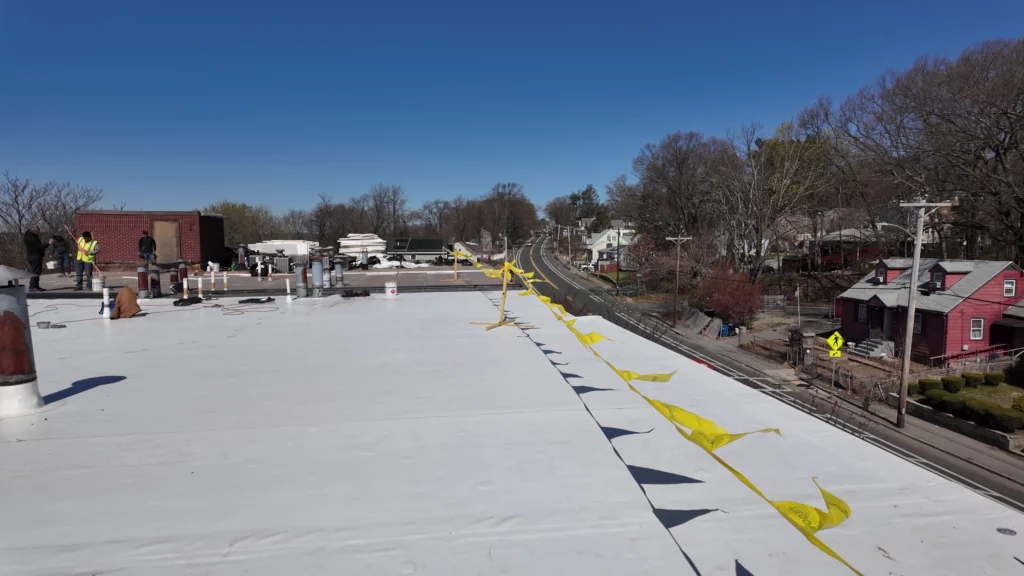 PVC flat roof installation by Denis Tchernov’s crew