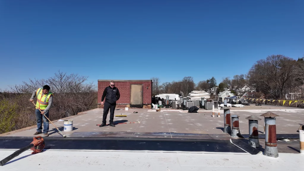 Rubber roof replacement by professional installers