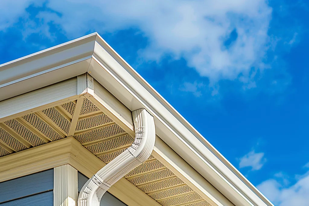 flat roof gutters - white