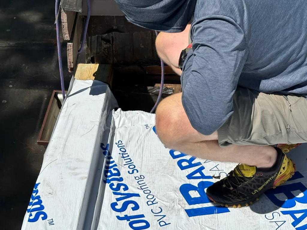 preparing a hole for draining