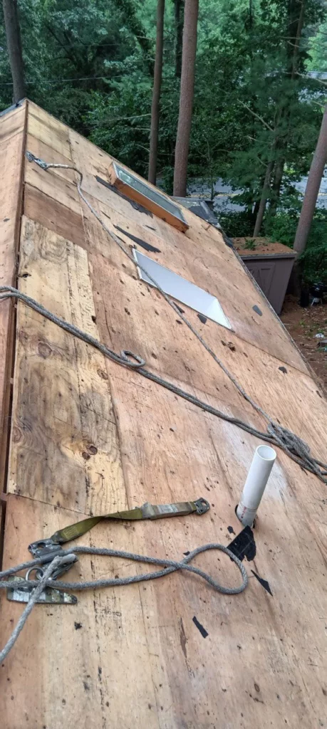 Removing skylights and covering them up to create a continuous surface