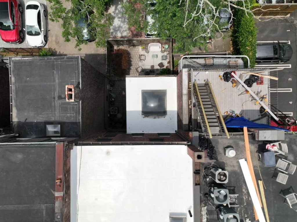 Lower section of the roof while Boston roof replacement