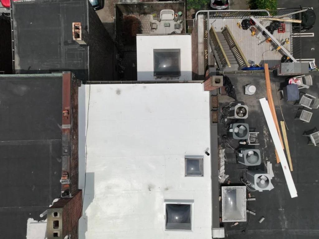 Drone view - boston roof replacement