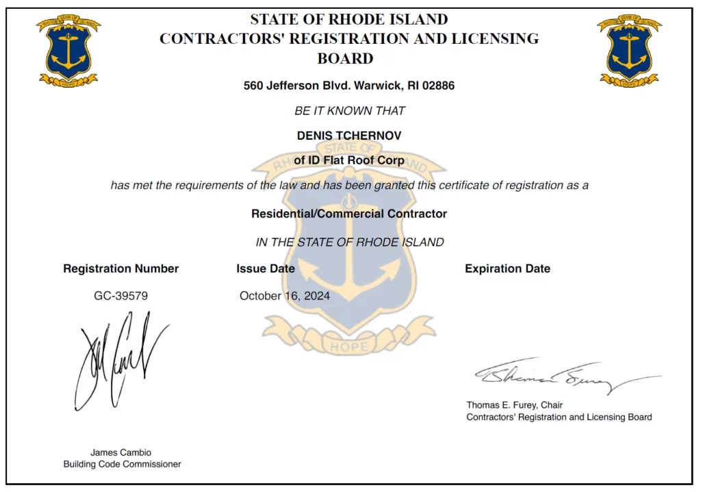 State of Rhode Island Certification