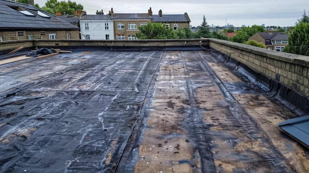 Commercial flat roof repair work