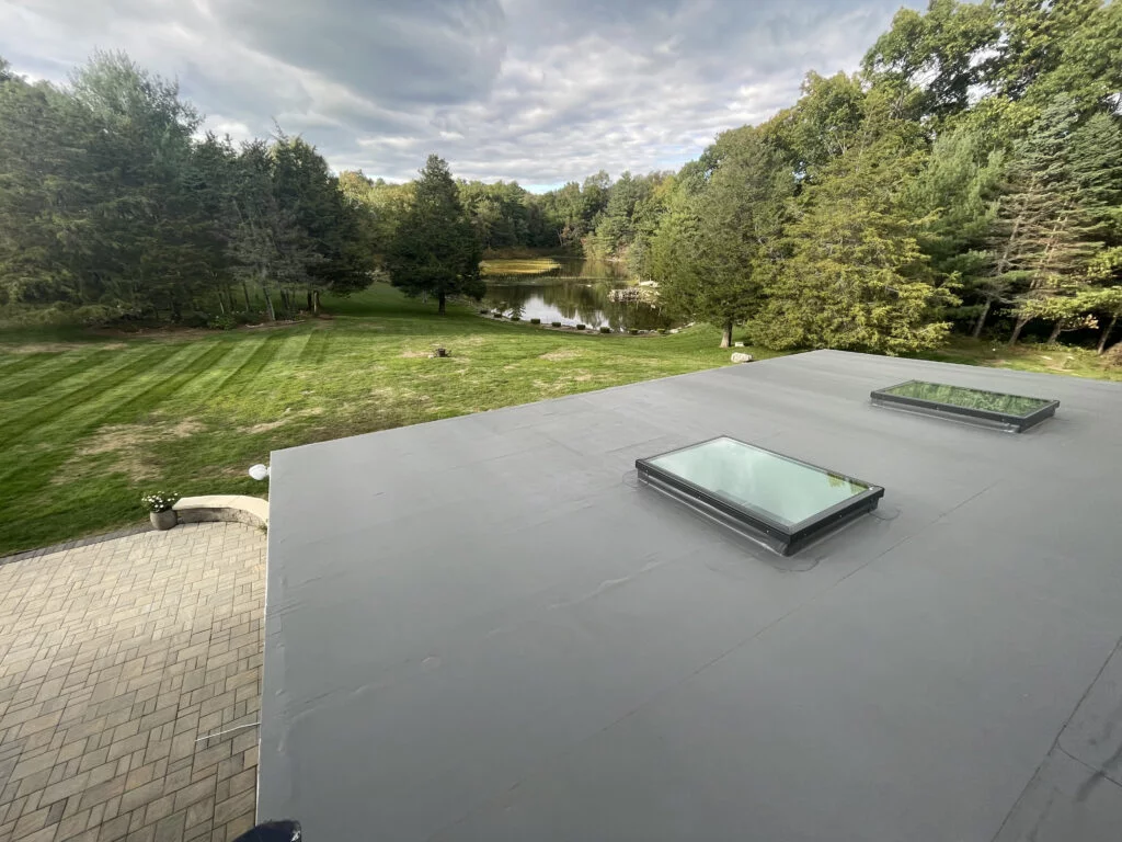 Modern flat roof system at 2 Gay Farm Way Westwood Roofing