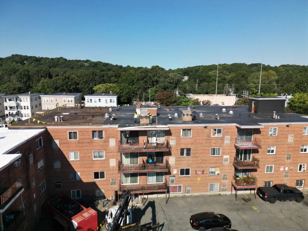 Our experienced roofers install the 60 mil PVC