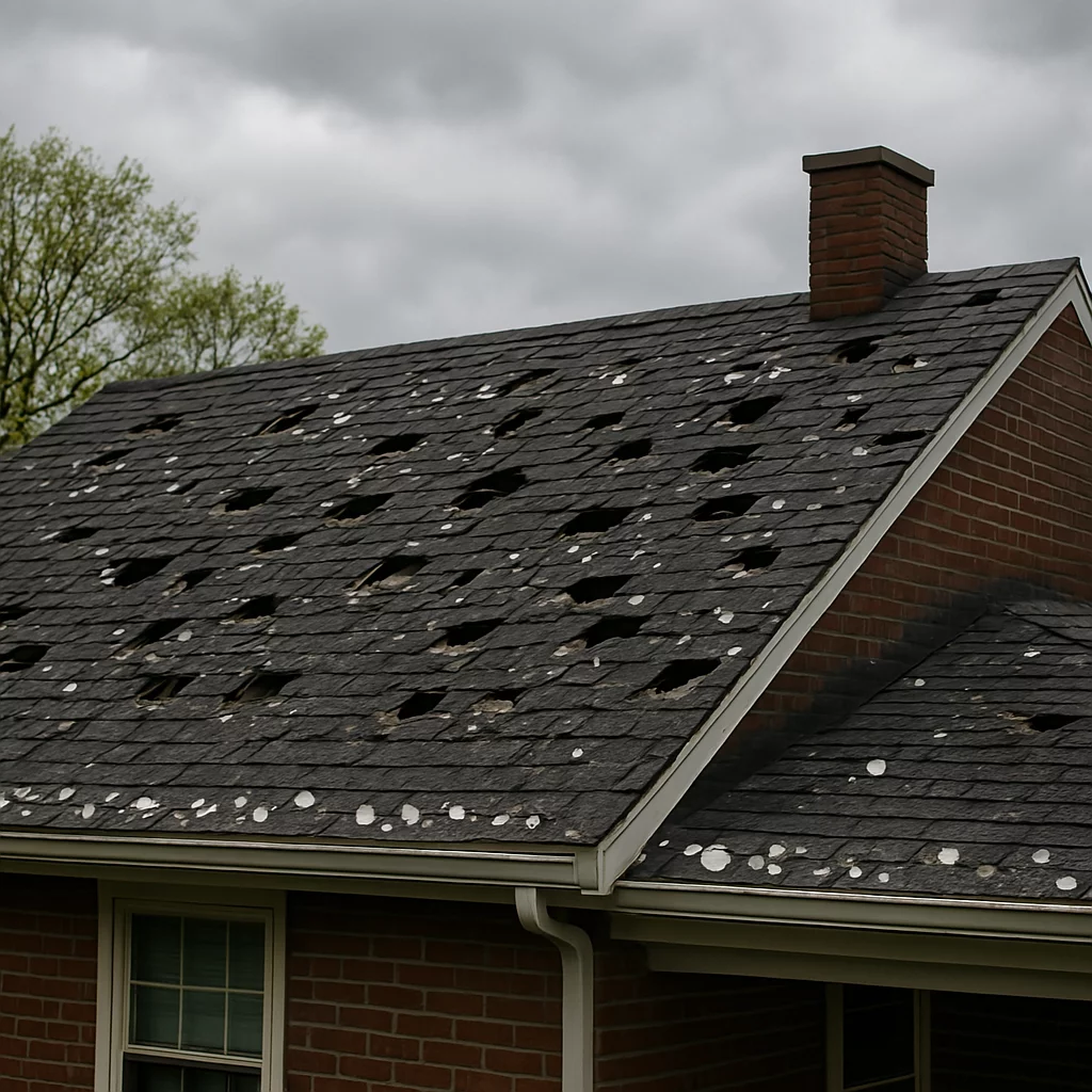 asphalt shingles hail damage