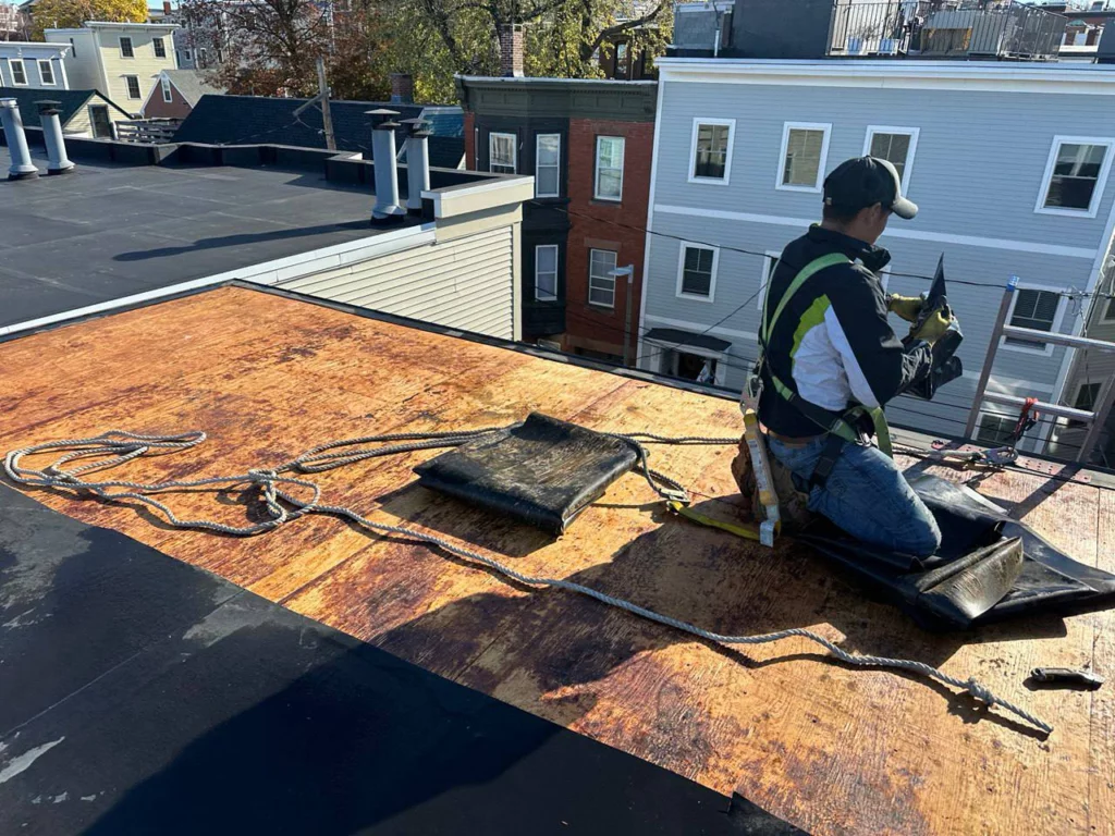 6 Franklin St, Boston, MA roofing project