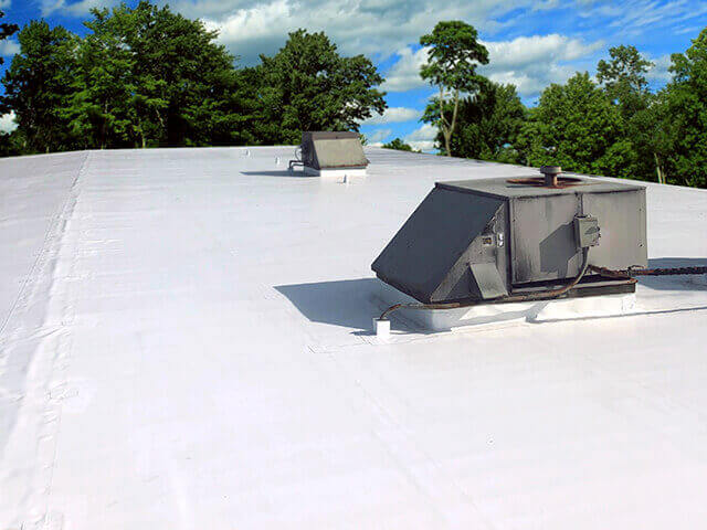 PVC roofing installation of IB roof systems membrane