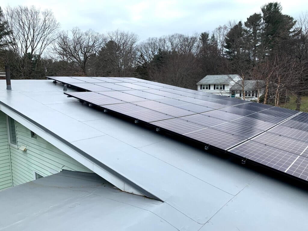 solar panels on flat roof