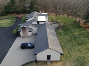 brookline roofing - drone view