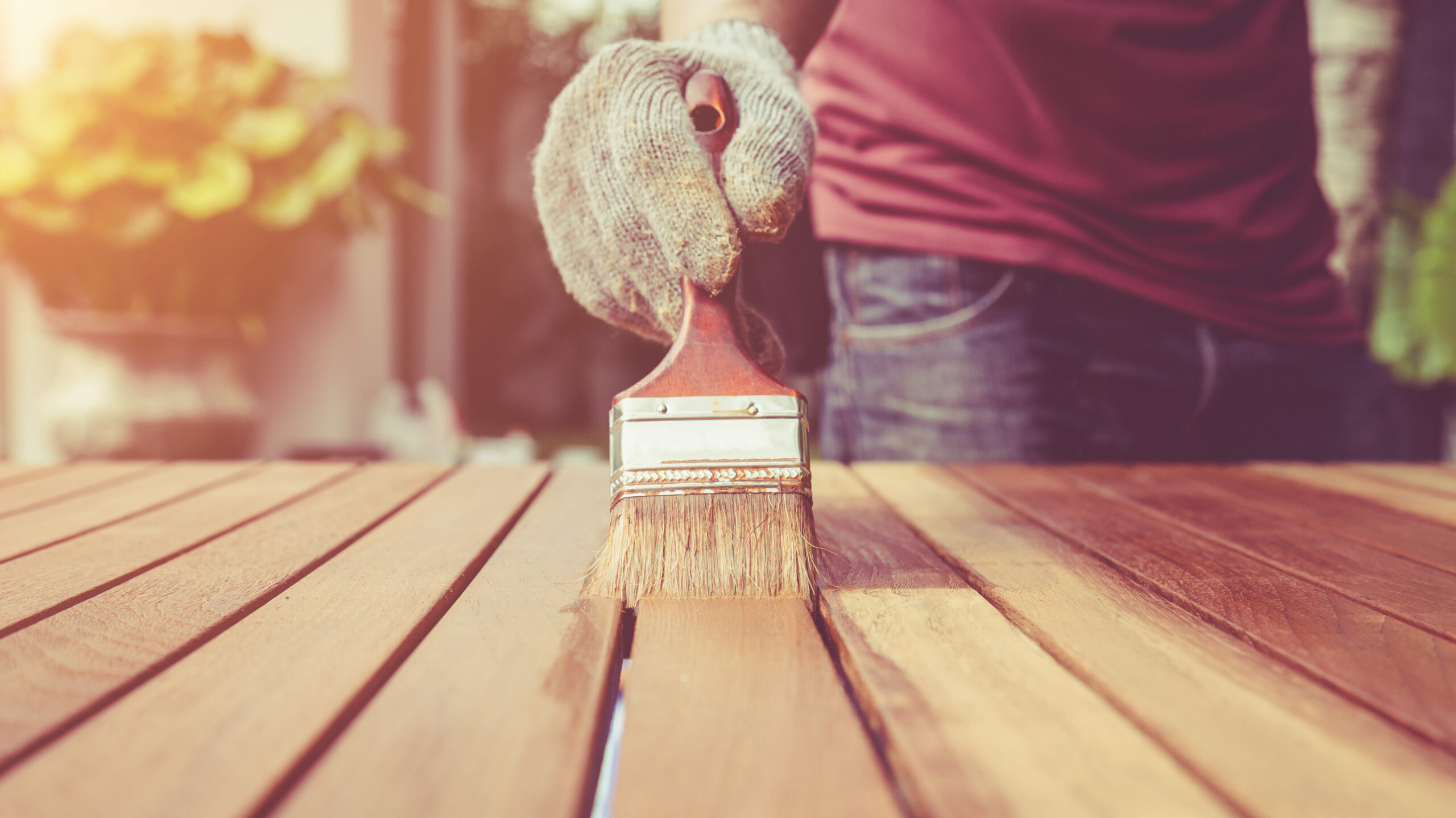 DIY deck staining
