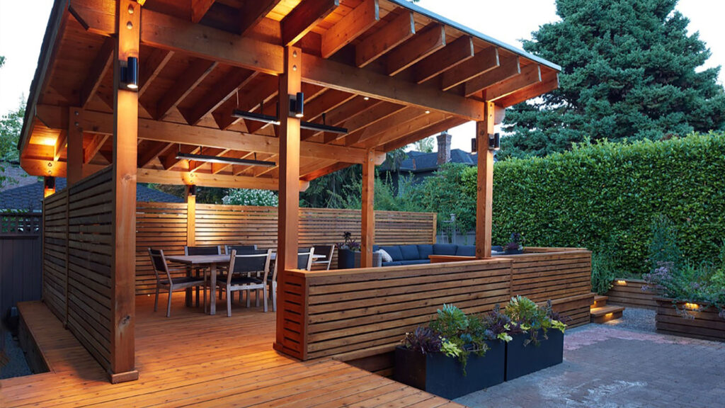 Cedar Deck for a Modern-Style House