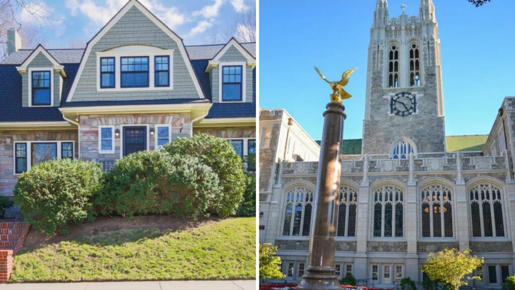Chestnut Hill, MA residential and academic landmarks — classic architecture with potential for flat roof enhancements