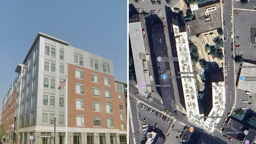 Modern residential and mixed-use developments featuring flat roofs in Haverhill, Massachusetts