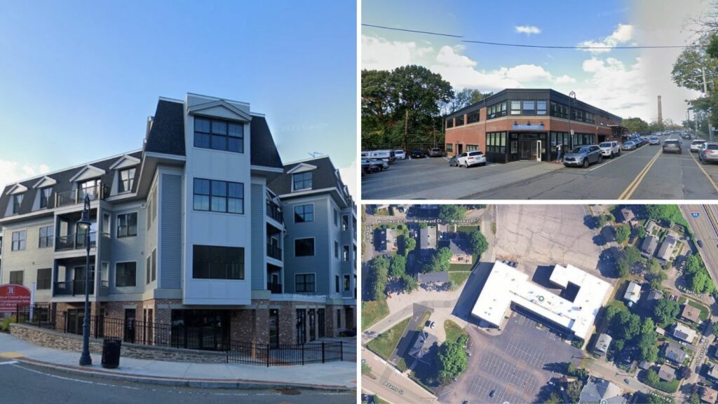 Commercial properties, schools, and apartment complexes showcasing flat roofing in Milton, MA