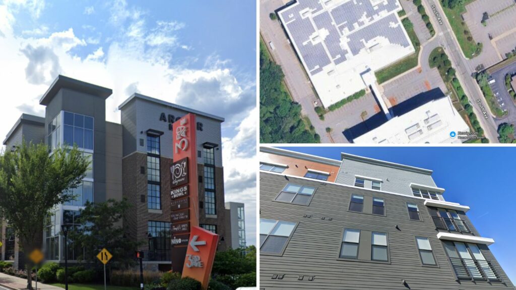 Apartments and retail centers in Burlington MA with durable flat roofing solutions