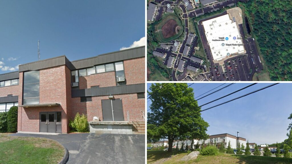 Educational and commercial properties in Easton showcasing durable flat roofing systems