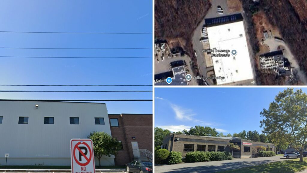 Commercial and industrial properties in Holliston showcasing durable flat roofing systems