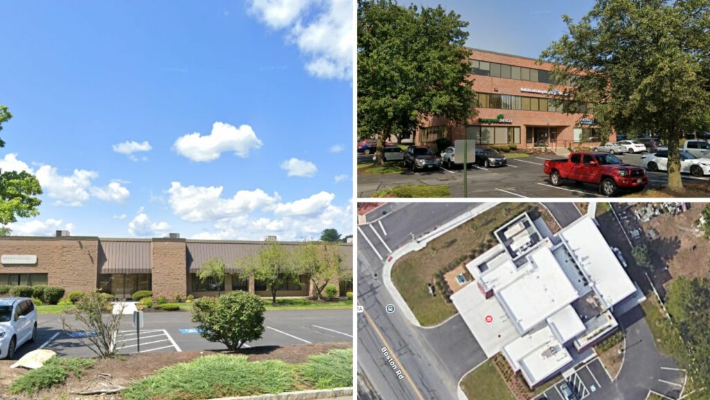 Commercial buildings and office complexes in Pinehurst showcasing flat roofing systems