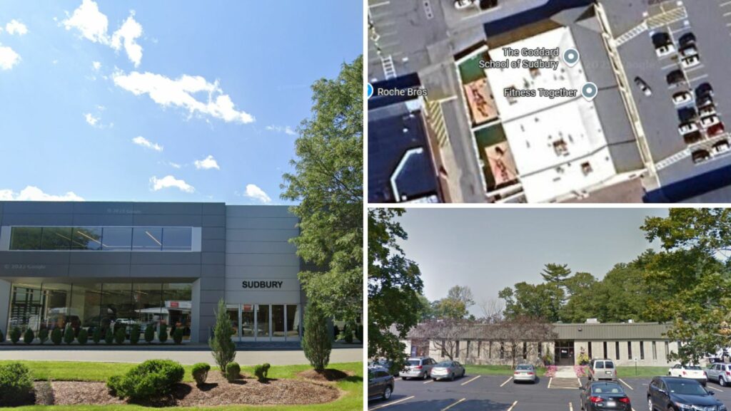 Commercial and office properties in Sudbury showcasing durable flat roofing systems