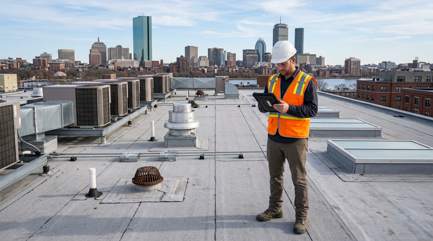 Flat roof inspection report and roof condition documentation