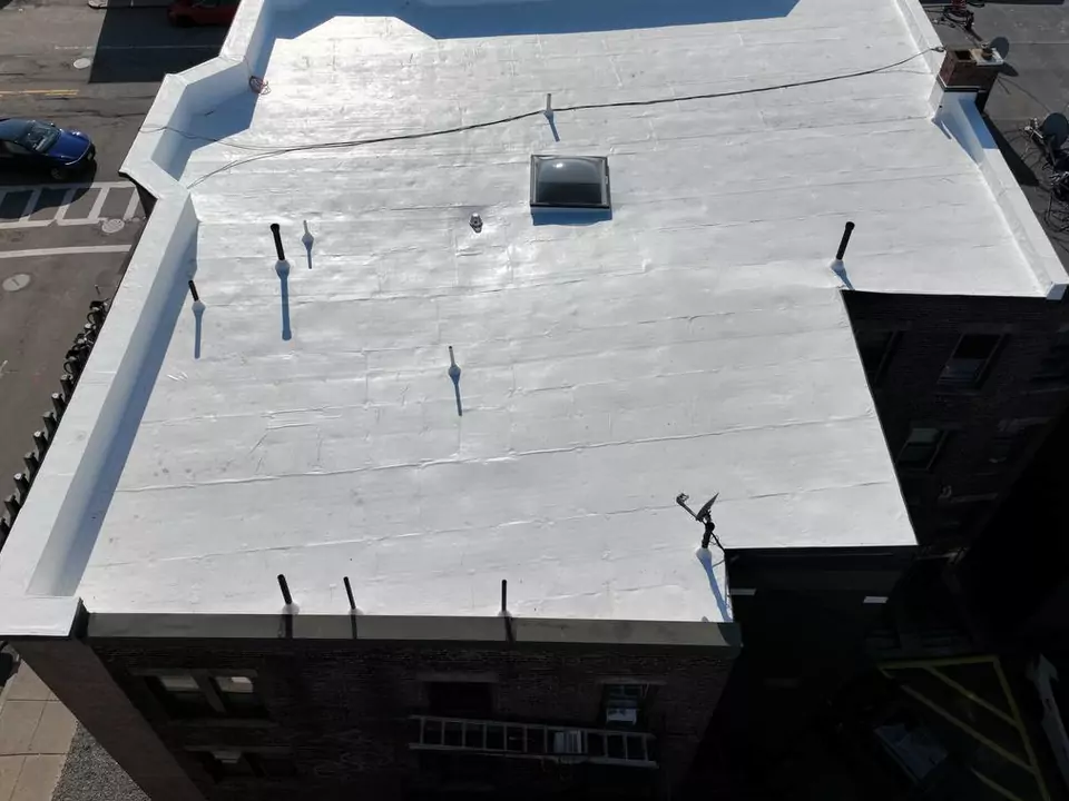 Multi-family building, Allston (Boston), MA — white reflective roof membrane